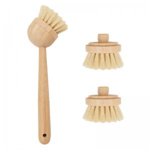 Bamboo dish brush with replaceable heads